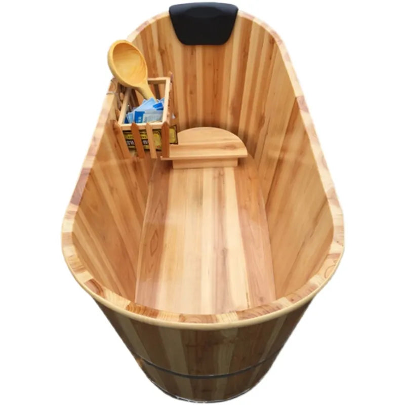 The Wooden Barrel Portable Spa- comes with stair stepper