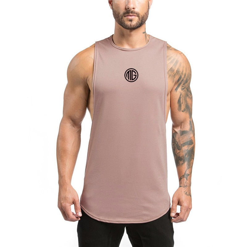Mens Fitness Tank Tops Bodybuilding Workout Cotton - IBodishop