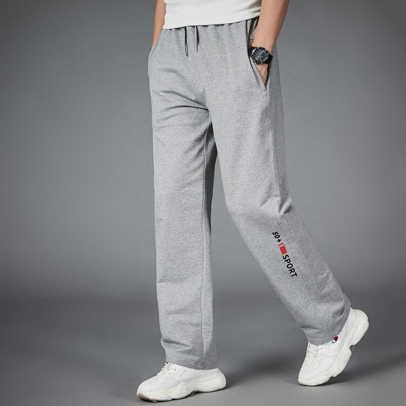 Men Running Pants Joggers Sweatpant Spring Autumn Jogging Sport Trousers Loose Homewear Fitness Straight Breathable - IBodishop