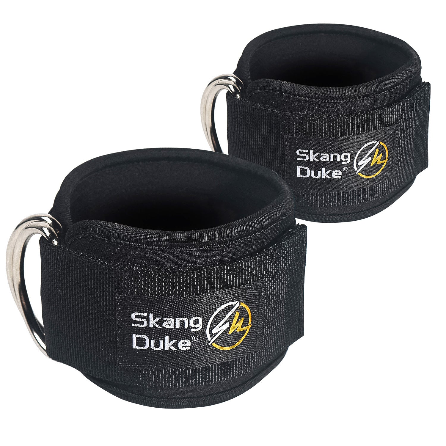 Two black ankle cuff straps for movements glute & hamstring targeting 