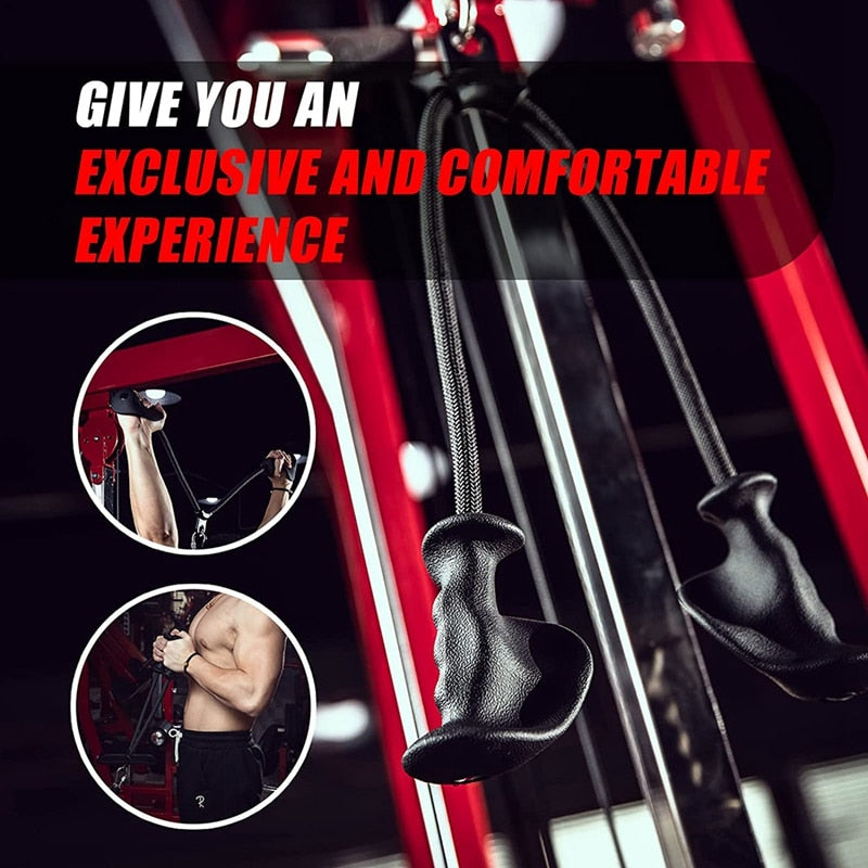 Ergonomic Triceps Rope Pull Down with Anti-Slippery Natural Rubber Grip for More Muscle Fibers-Gym Rope for Push Downs