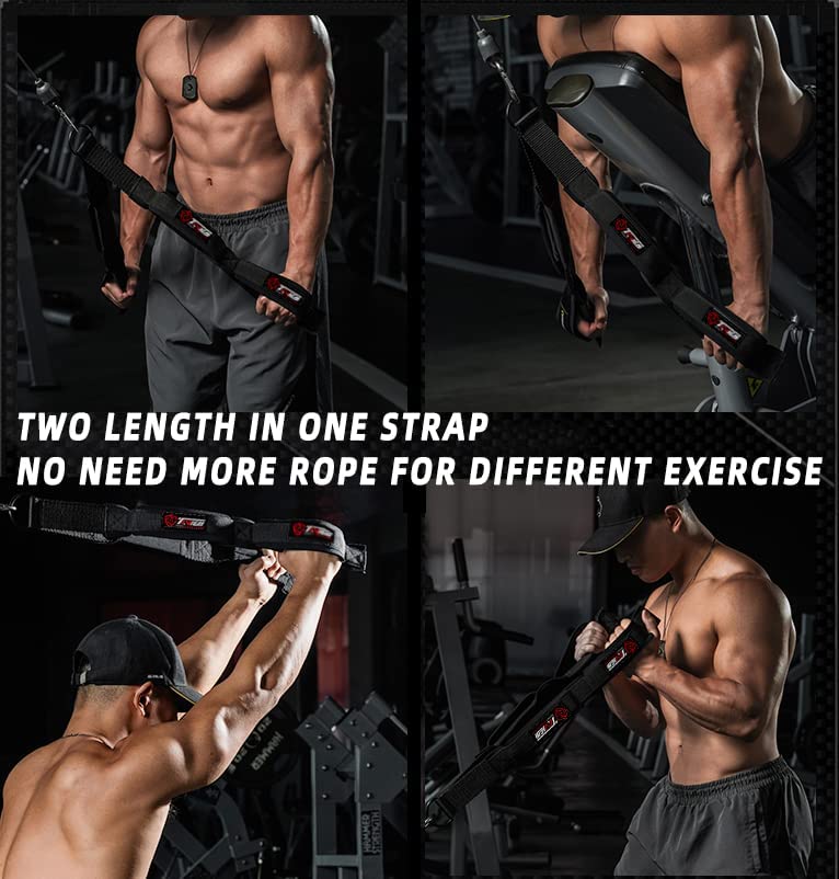 Tricep Pull Down Rope Long Tricep Rope Cable Attachment Gym Rope Push Downs Crunches Facepulls Cable Rope 2 Neoprene Handles