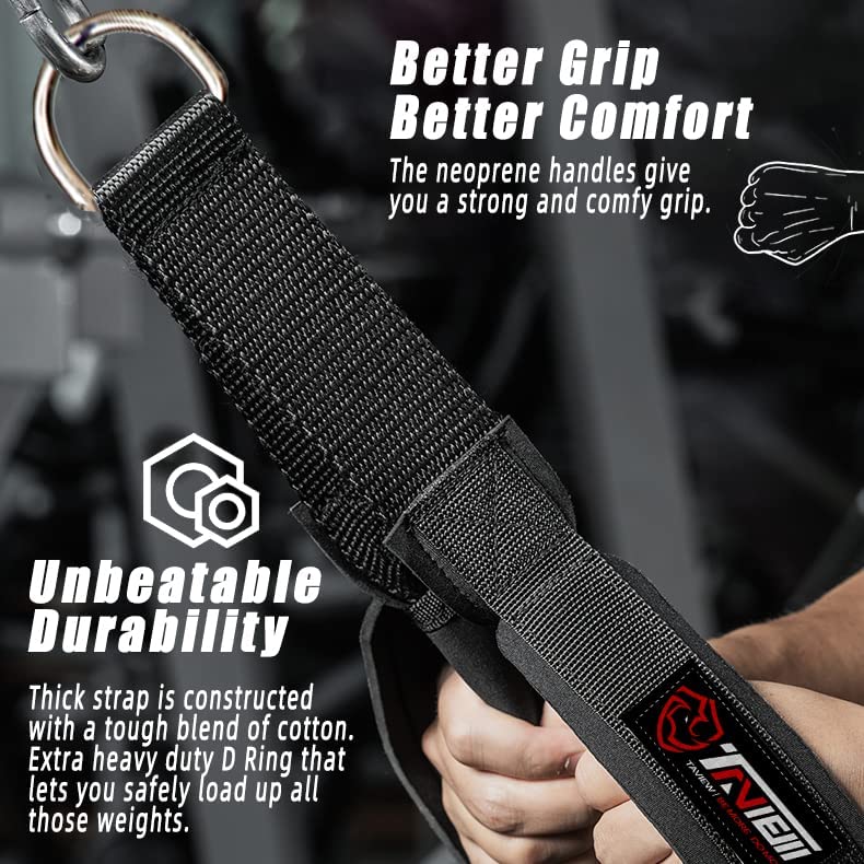 Tricep Pull Down Rope Long Tricep Rope Cable Attachment Gym Rope Push Downs Crunches Facepulls Cable Rope 2 Neoprene Handles