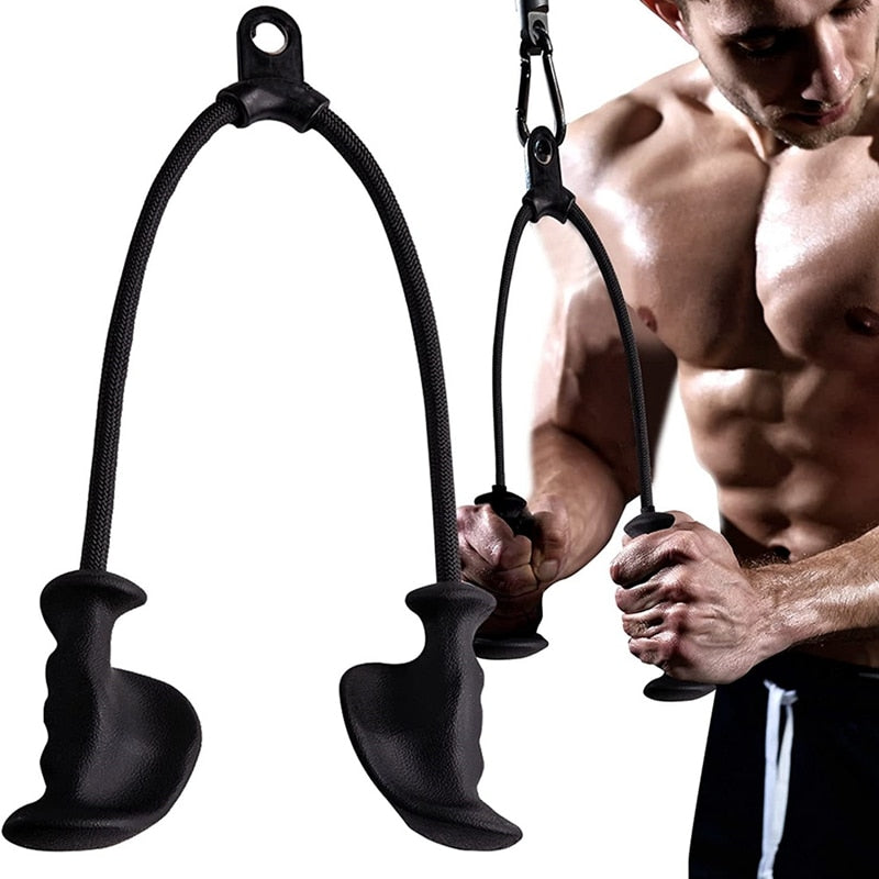 Ergonomic Triceps Rope Pull Down with Anti-Slippery Natural Rubber Grip for More Muscle Fibers-Gym Rope for Push Downs